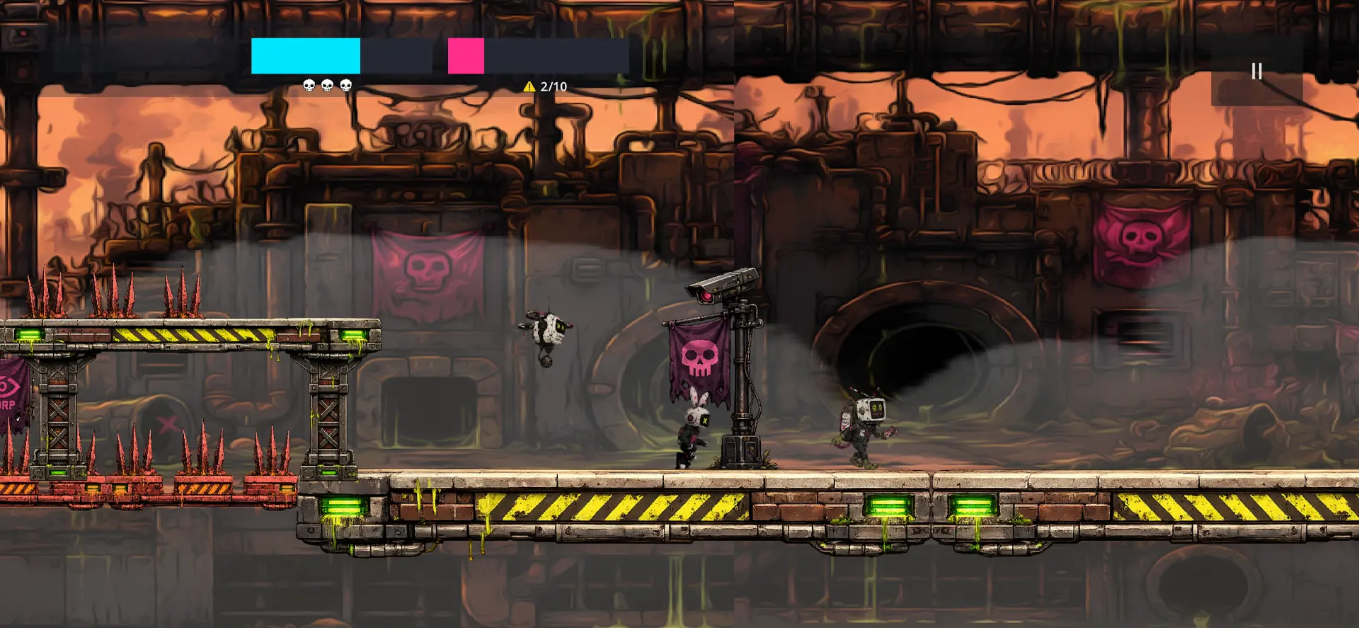 SeedRunner gameplay — toxic factory sector
