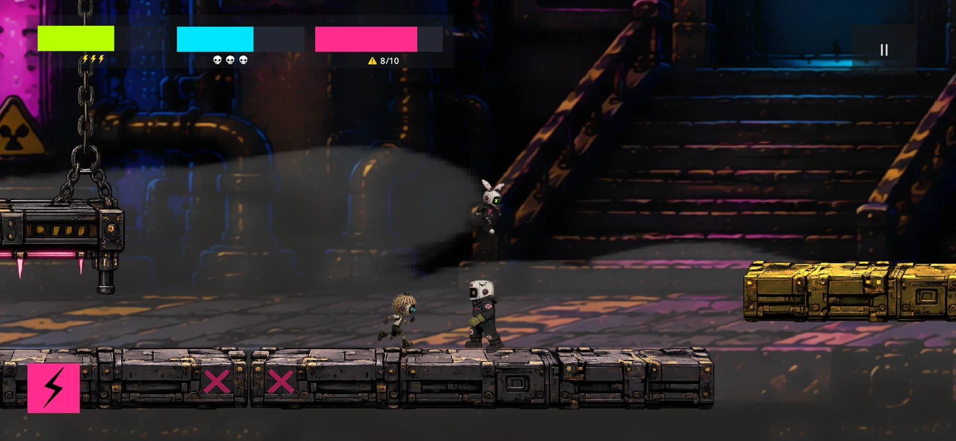 SeedRunner gameplay — neon drain sector